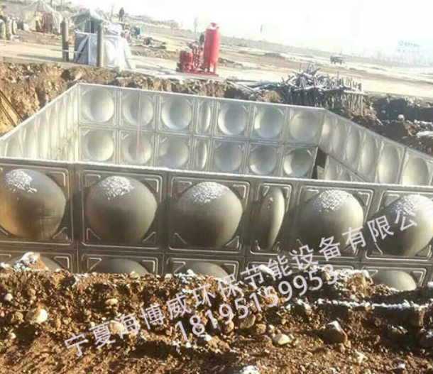 新疆乌鲁木齐地埋式不锈钢水箱安装现场